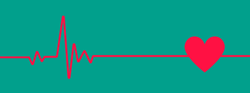 Platzhalter Herzwoche Linie mit Herzfrequenz und Herz-Grafik